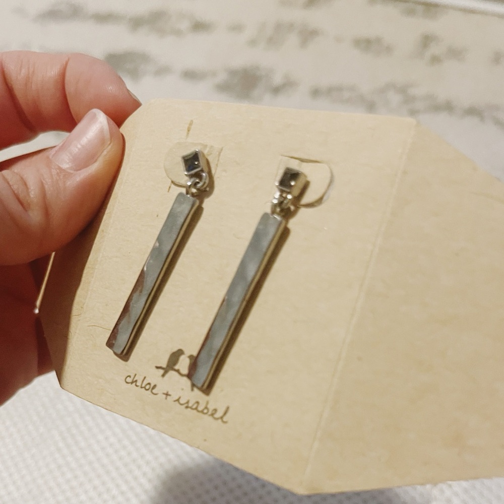Chloe + Isabel Sleek Silver Bar Earrings